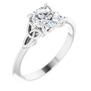 18ct YG Celtic-Inspired Solitaire Round cut Lab Grown Diamond Ring