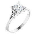 18ct WG Celtic-Inspired Solitaire - Princess cut Lab Grown Diamond Ring