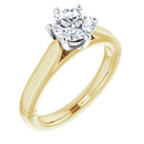 18ct Yellow & White Gold  2 Tone - Solitaire Round cut Lab Grown Diamond Ring