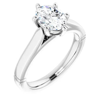 18ct WG Solitaire Oval cut Lab Grown Diamond Ring
