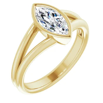 18ct WG Solitaire Marquise cut Lab Grown Diamond Ring
