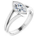 18ct WG Solitaire Marquise cut Lab Grown Diamond Ring