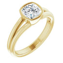 18ct WG Solitaire Cushion cut Lab Grown Diamond Ring