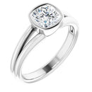 18ct WG Solitaire Cushion cut Lab Grown Diamond Ring