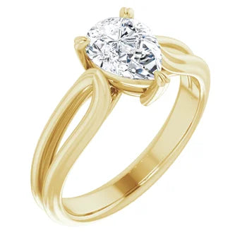 18ct WG Solitaire Pear cut Lab Grown Diamond Ring