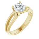 18ct YG Solitaire Round cut Lab Grown Diamond Ring