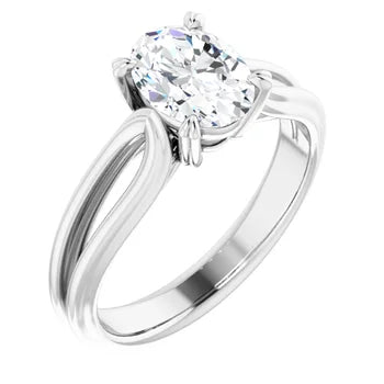 18ct YG Solitaire Oval cut Lab Grown Diamond Ring