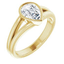 18ct YG Solitaire Pear cut Lab Grown Diamond Ring