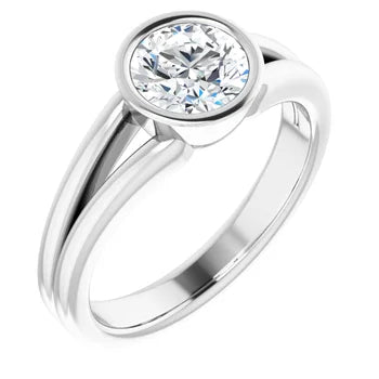 18ct WG Solitaire Round cut Lab Grown Diamond Ring