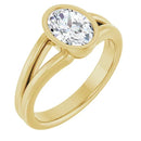 18ct WG Solitaire Oval cut Lab Grown Diamond Ring