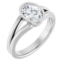 18ct WG Solitaire Oval cut Lab Grown Diamond Ring