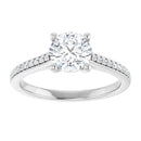18ct White Gold - Round cut Lab Grown Accented Diamond Ring