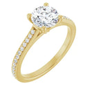 18ct White Gold - Round cut Lab Grown Accented Diamond Ring