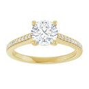 18ct White Gold - Round cut Lab Grown Accented Diamond Ring
