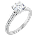18ct White Gold - Round cut Lab Grown Accented Diamond Ring