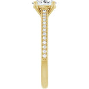 18ct Yellow Gold - Oval & Round cut Lab Grown Accented Diamond Ring