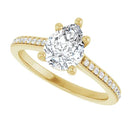 18ct Yellow Gold - Pear & Round cut Lab Grown Accented Diamond Ring