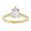18ct Yellow Gold - Pear & Round cut Lab Grown Accented Diamond Ring