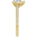 18ct Yellow Gold - Pear & Round cut Lab Grown Accented Diamond Ring