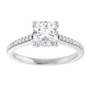 18ct White Gold - Cushion cut Lab Grown Accented Diamond Ring
