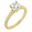 18ct White Gold - Cushion cut Lab Grown Accented Diamond Ring