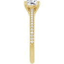 18ct White Gold - Cushion cut Lab Grown Accented Diamond Ring