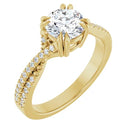 18ct Yellow Gold - Round cut Lab Grown Accented Diamond Ring