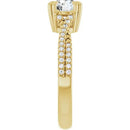 18ct Yellow Gold - Round cut Lab Grown Accented Diamond Ring