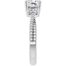 18ct White Gold - Cushion & Round cut Lab Grown Accented Diamond Ring
