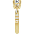 18ct White Gold - Cushion & Round cut Lab Grown Accented Diamond Ring