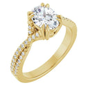 18ct Yellow Gold - Oval & Round cut Lab Grown Accented Diamond Ring