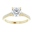 18ct Yellow Gold - Round cut Lab Grown Accented Diamond Ring
