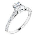18ct White Gold - Oval & Round cut Lab Grown Accented Diamond Ring