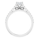 18ct White Gold - Oval & Round cut Lab Grown Accented Diamond Ring