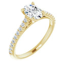 18ct White Gold - Oval & Round cut Lab Grown Accented Diamond Ring