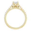 18ct White Gold - Oval & Round cut Lab Grown Accented Diamond Ring