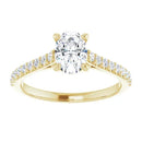18ct White Gold - Oval & Round cut Lab Grown Accented Diamond Ring