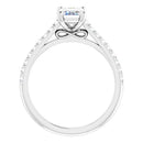 18ct Yellow Gold - Emerald & Round Lab Grown Accented Diamond Ring