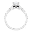 18ct White Gold - Marquise & Round cut Lab Grown Accented Diamond Ring