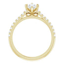 18ct White Gold - Marquise & Round cut Lab Grown Accented Diamond Ring