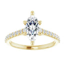 18ct White Gold - Marquise & Round cut Lab Grown Accented Diamond Ring