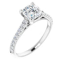 18ct Yellow Gold - Cushion & Round cut Lab Grown Accented Diamond Ring