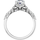 18ct White Gold - Round cut Lab Grown Accented Diamond Ring