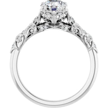 18ct WG Round cut Lab Grown Accented Diamond Ring