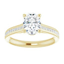 18ct White Gold - Oval & Round cut Lab Grown Accented Diamond Ring