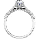 18ct Yellow Gold - Oval & Round cut Lab Grown Accented Diamond Ring