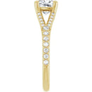 18ct Yellow Gold - Cushion & Round cut Lab Grown Accented Diamond Ring