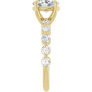 18ct Yellow Gold -  Oval & Round cut Lab Grown Accented Diamond Ring