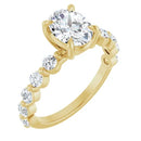 18ct Yellow Gold -  Oval & Round cut Lab Grown Accented Diamond Ring