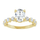 18ct Yellow Gold -  Oval & Round cut Lab Grown Accented Diamond Ring